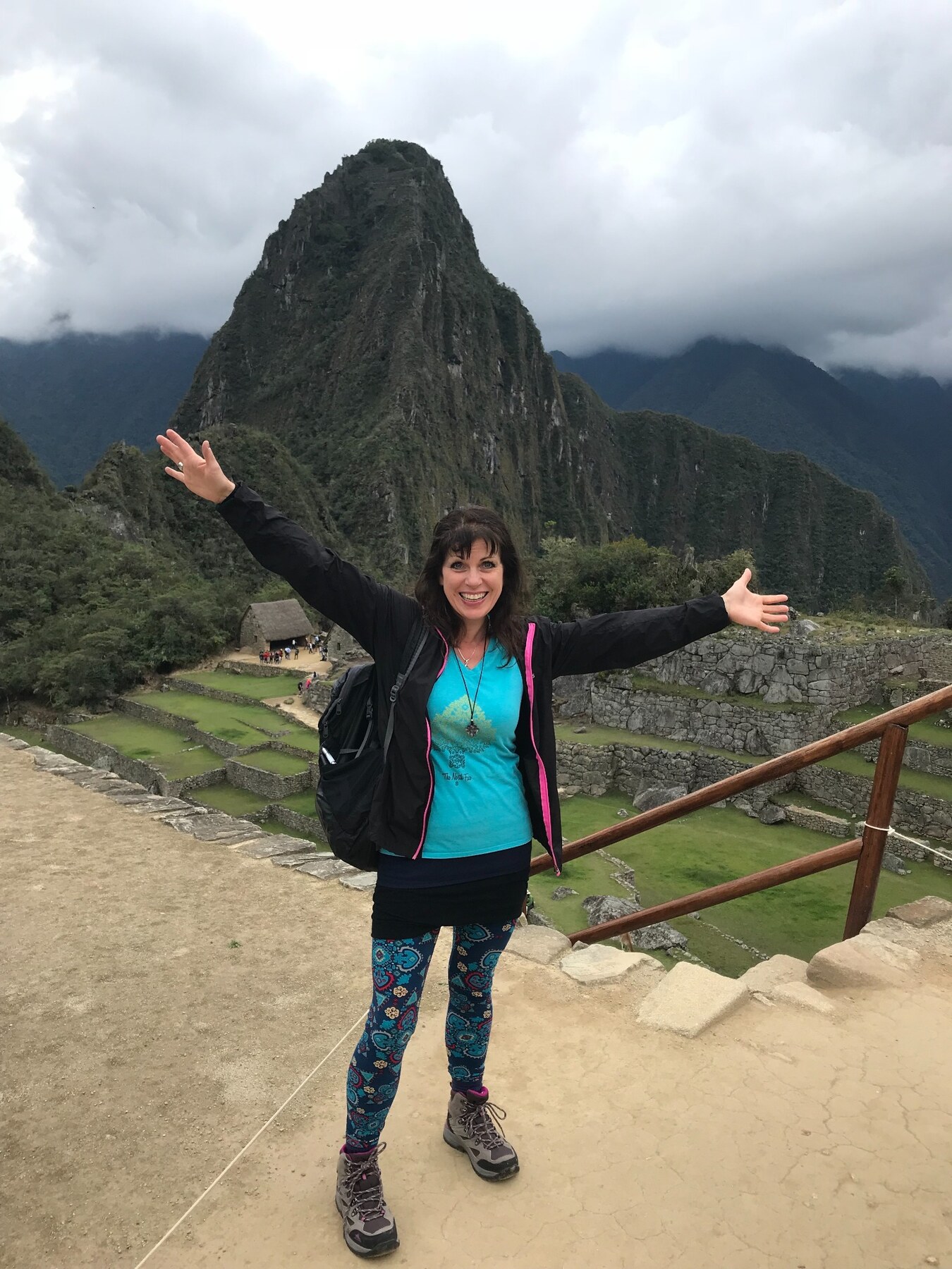 Corina Angela overlooking Machu Picchu